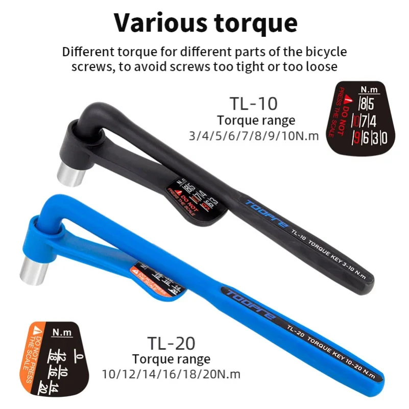 

TOOPRE Bicycle Portable Torque Wrench Inner Hexagon Set 10-20NM High Precision Torque Tool Set Bicycles Convenient Torque Wrench