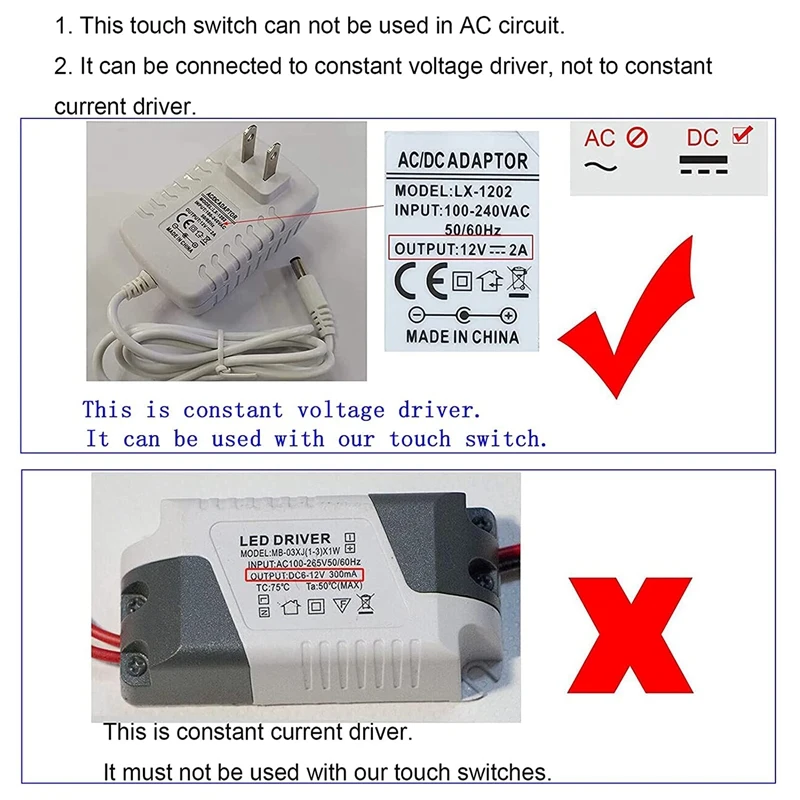 2 Stuks Touch Dimmer DC3.7V 5V 12V Traploze Dimmer Sensor Voor Led Licht, Rv, Kast, kledingkast En Strip