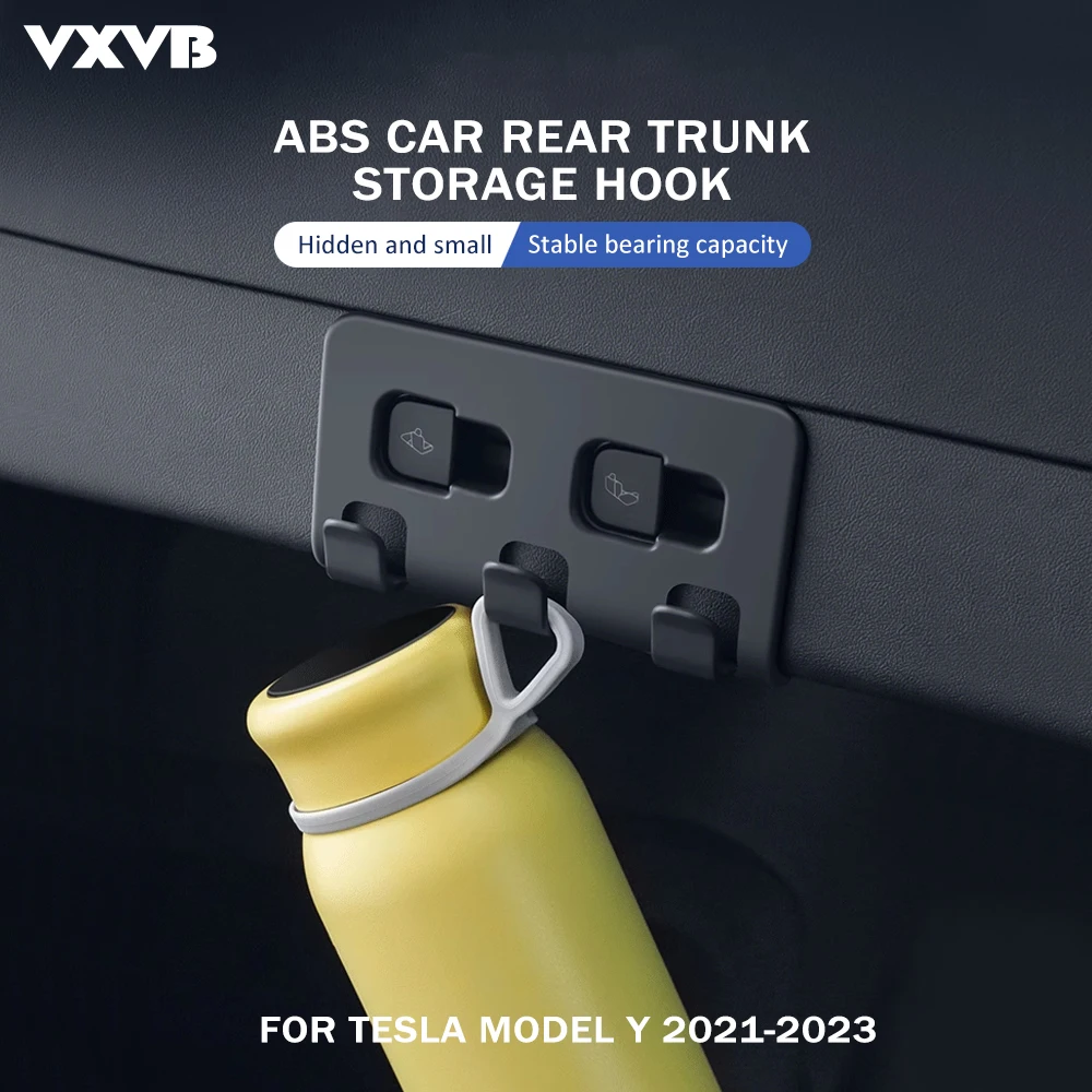 

Rear Trunk Hook Seat Button For Tesla Model Y Cargo Grocery Shopping Bag Holder Umbrella Hanger Storage Car Interior 2023 2022