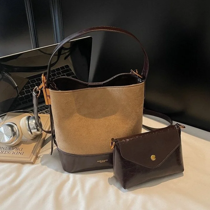 حقيبة ماسنجر عصرية للسيدات مصنوعة من الجلد الفاخر، مظهر باريس كاجوال عتيق أنيق للاستخدام اليومي ​