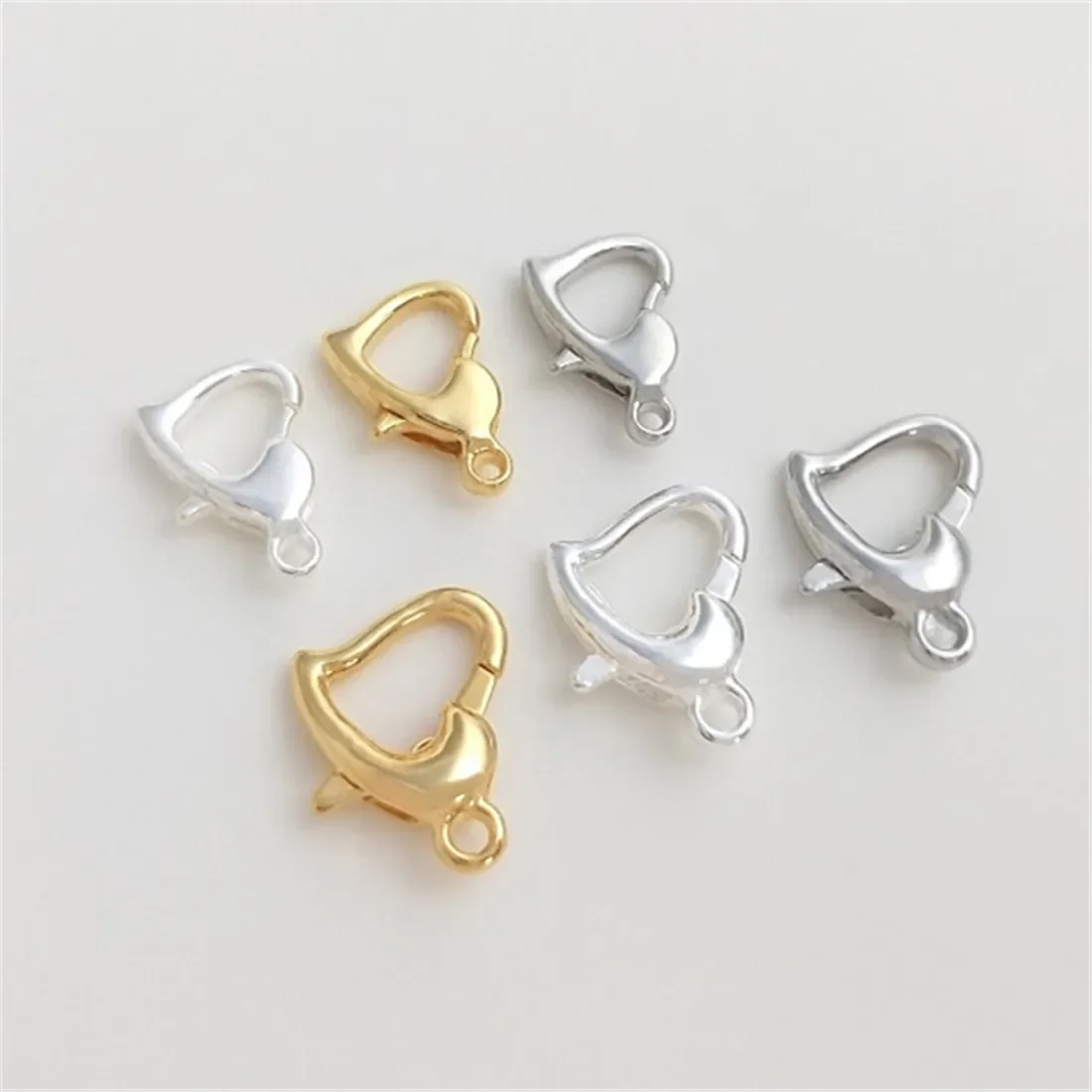 

14k Gold-plated Light Gold Love-shaped Spring Buckle Lobster Buckle Diy Handmade Bracelet Necklace Buckle Jewelry Accessories