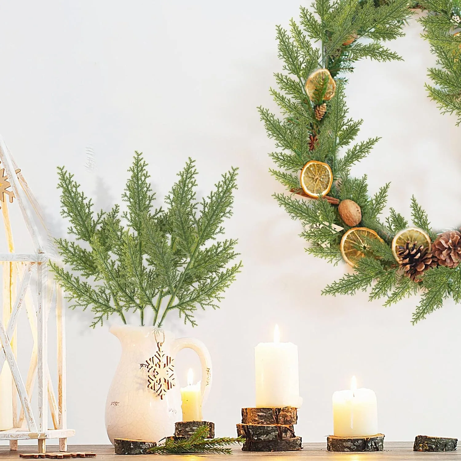 5/10 pz di verde artificiale 31cm foglie per albero di natale ghirlande mazzi di fiori tavoli matrimoni vacanze invernali decorazioni per la casa