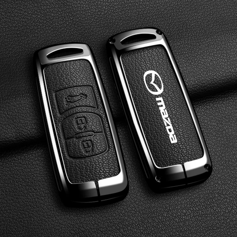 Zinc Alloy Car Key Holder for Mazda Axela Atenza 3 2 6 CX3 CX5 CX30 CX8 CX9 MX5 RX7 RX8 SKYACTIV Remote Protector Car Key Cover