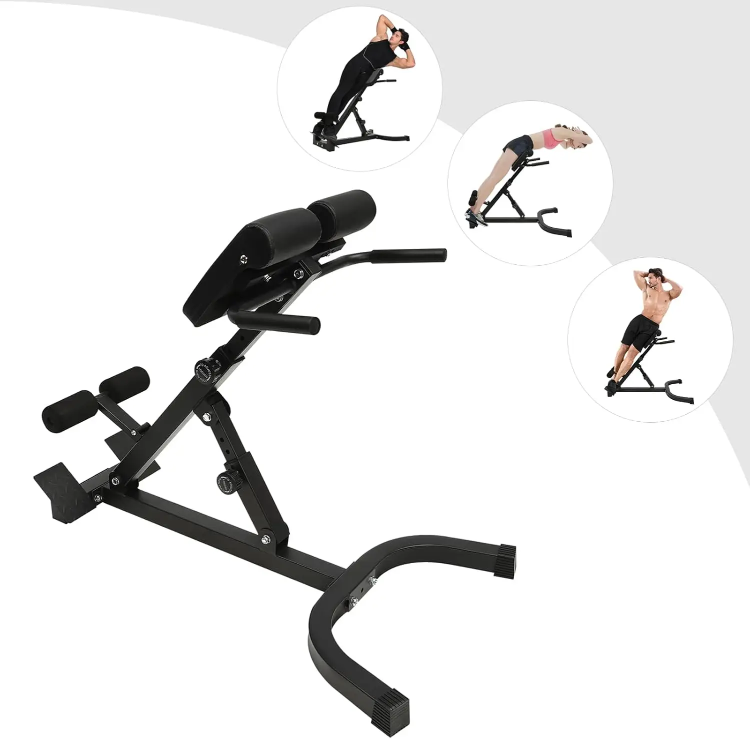Multi-functional Bench Adjustable Design Hyper Back Extension Roman Chair with Foldable Storage Design Ab Sit up Bench for Slimm