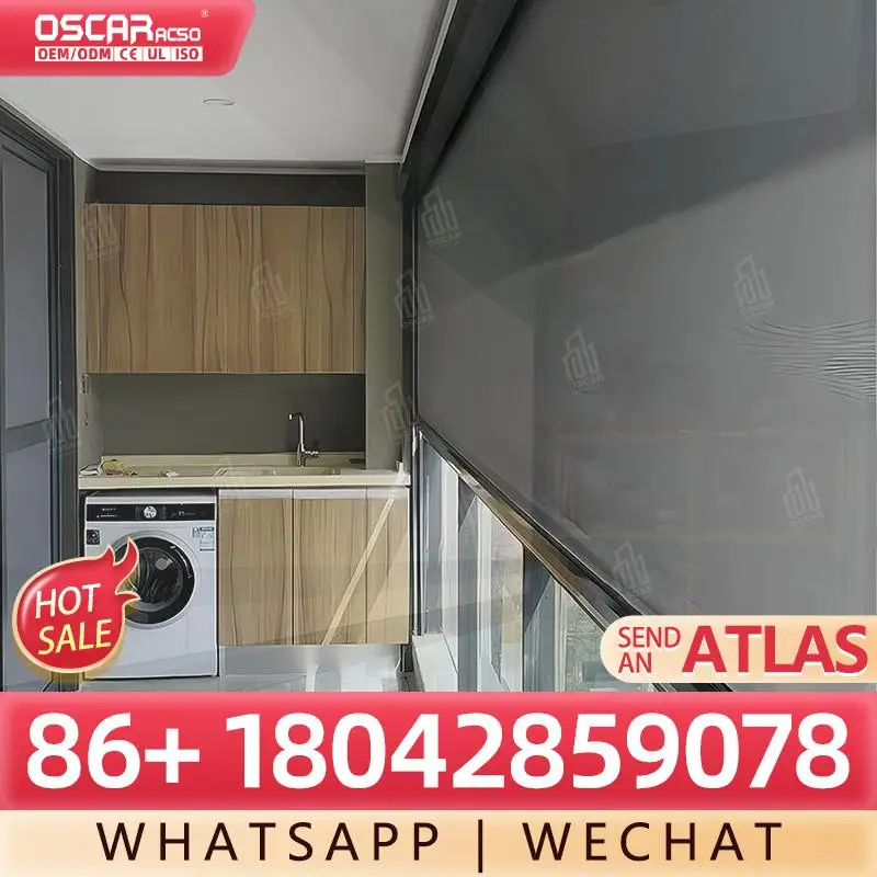 

Modern Windproof Waterproof Cordless Roller Blinds for Indoor Outdoor Courtyard Patio Balcony Screen Rolling Blind