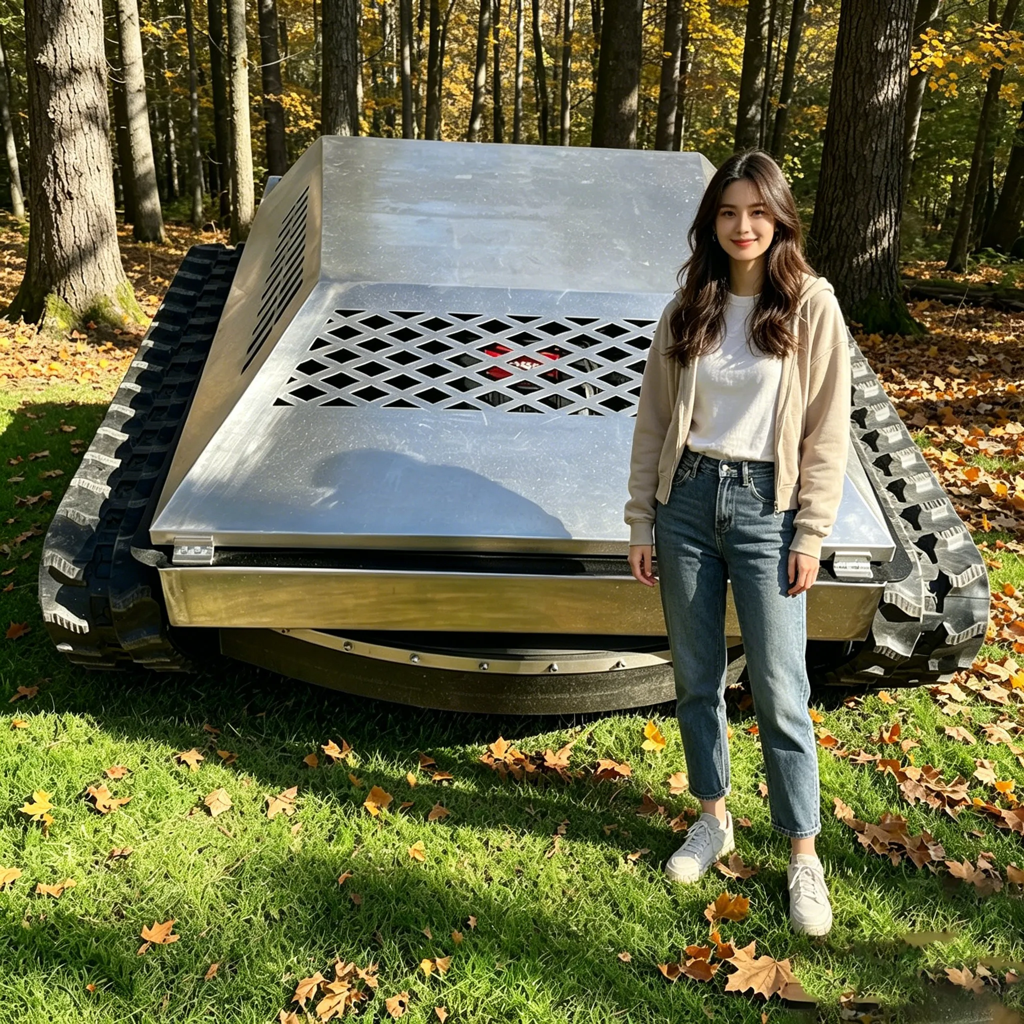 

Customized precision automatic commercial wireless self-propelled lawn mower for weeding on solar farms