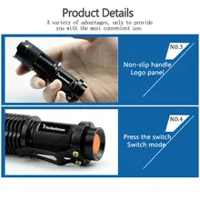 Mini Waterproof LED Flashlight with Zoom #5