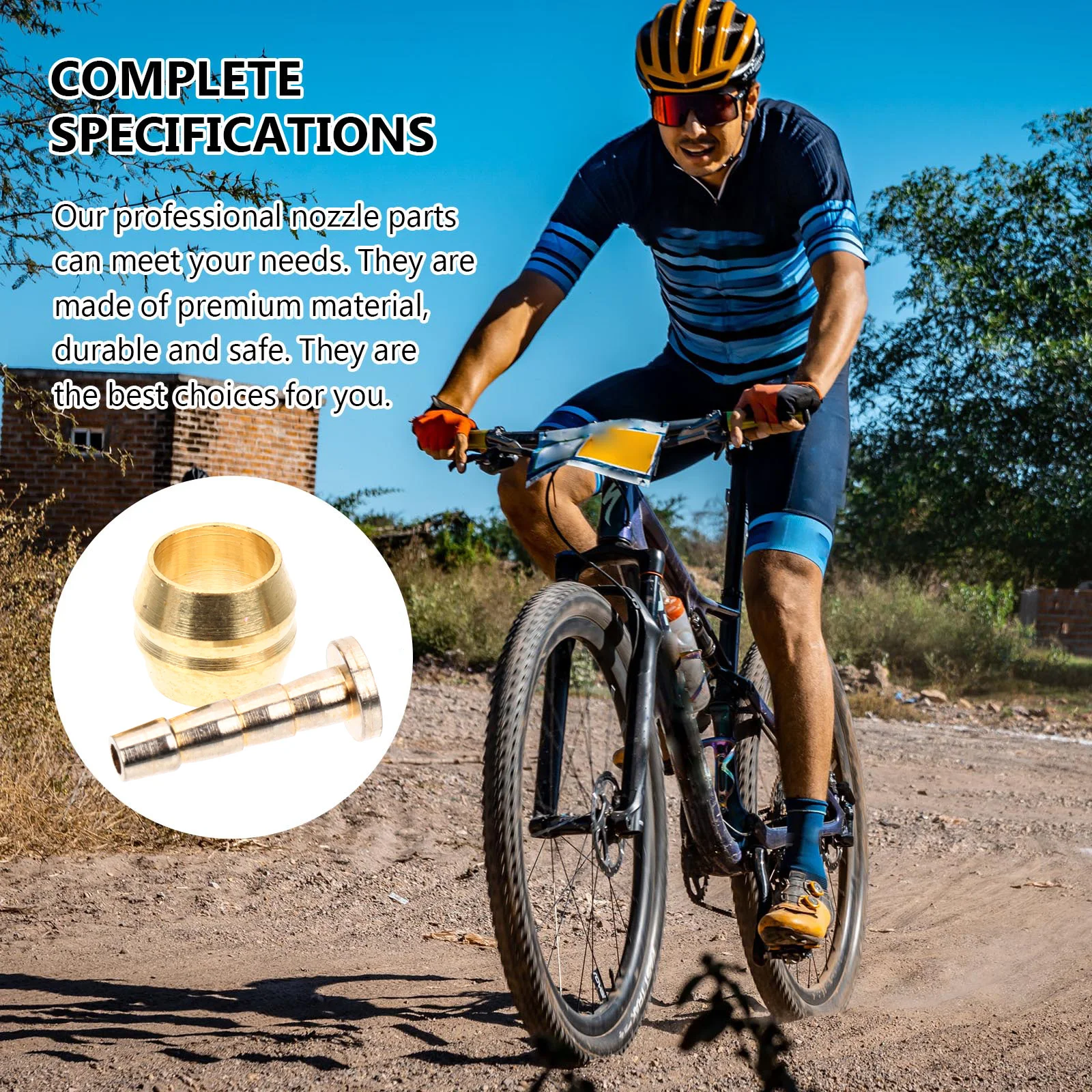 

4Pcs Hydraulic Brake Pipe Joint Copper Material Compact Portable Bike Hose Olive Inserts Stable Performance Essential