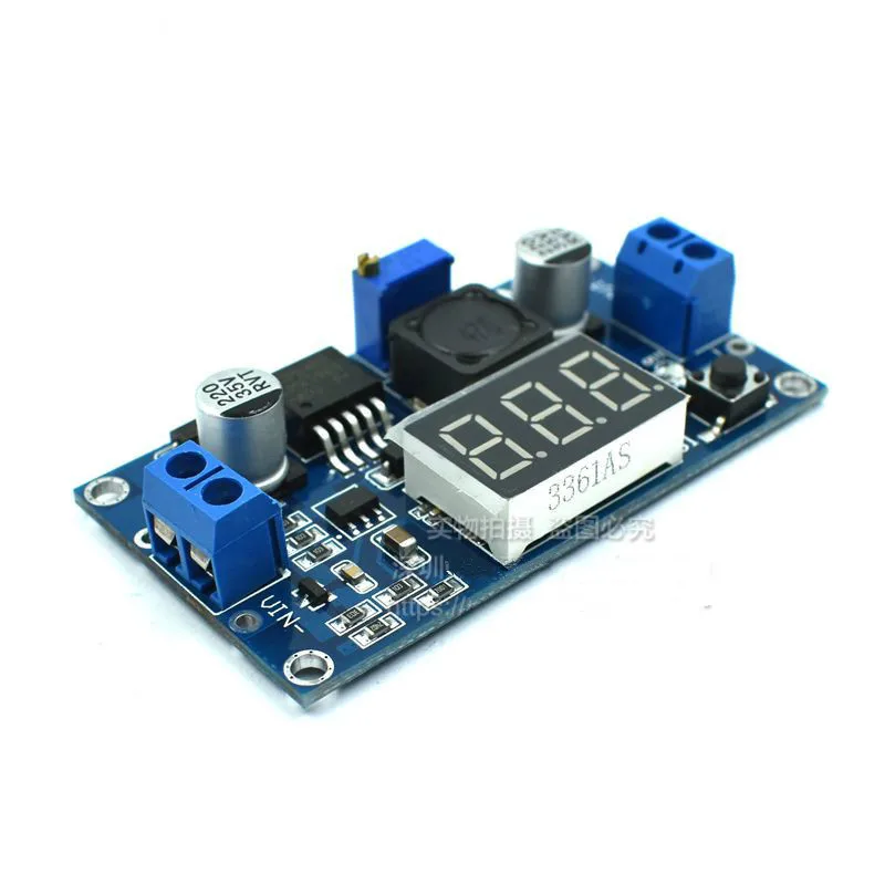 New DC-DC adjustable regulated power supply module LM2596 step-down module with voltmeter display blue board