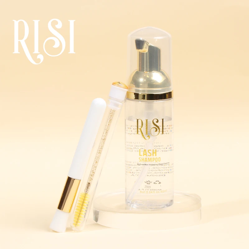 Free RISI Lash Extension Shampoo Non-irritating Lash Shampoo For Eyelash Extensions Super Gentle Eyelash Extension Shampoo Kit