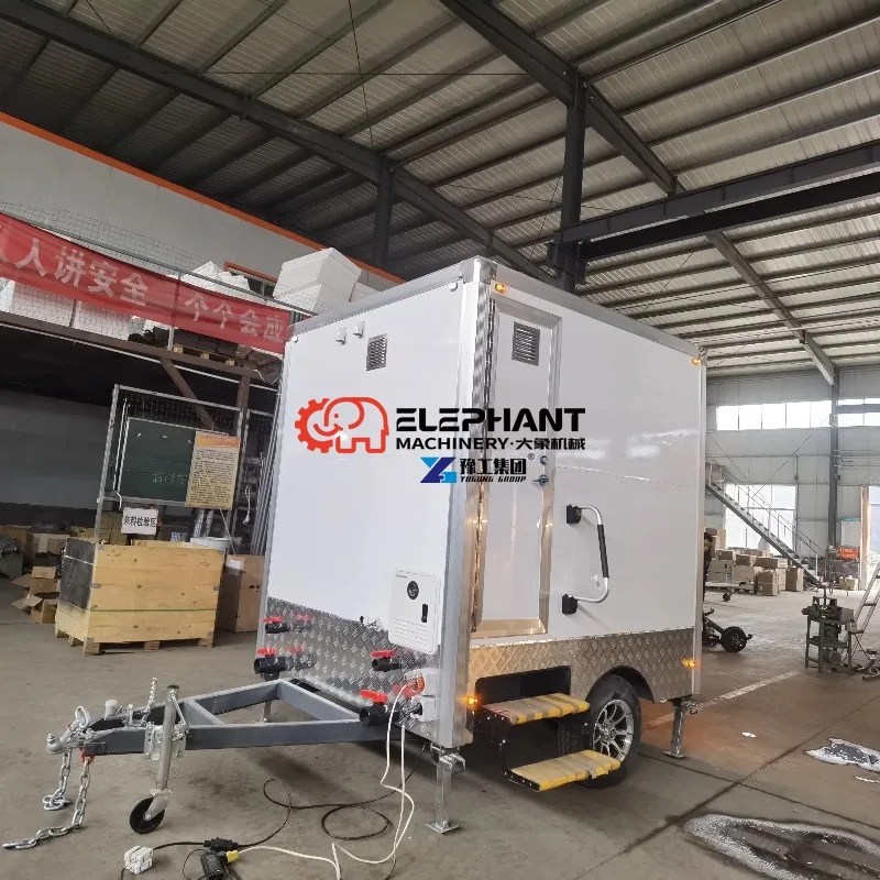 Container de Banheiro Móvel com Aparência Elegante, Instalação Sanitária Multifuncional para Exterior, Banheiro Móvel Durável