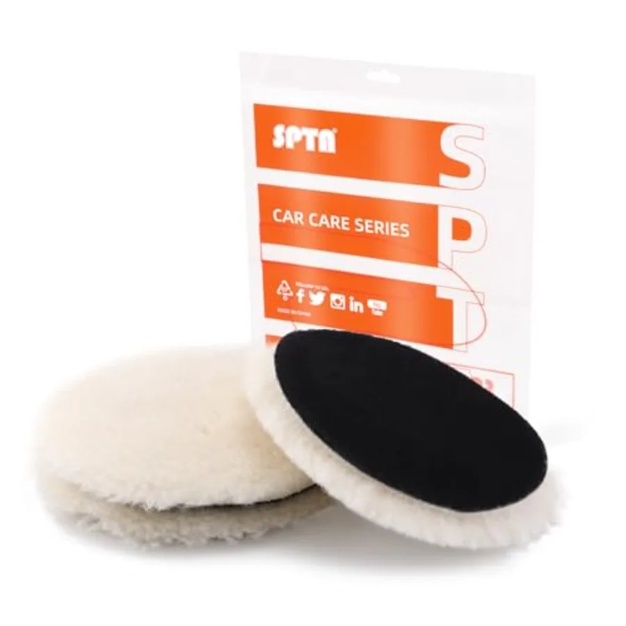 

Wool Buffing Polishing Pads, 3Pcs 5 Inch Wool Cutting Pad, Wool Compounding Pad, Buffing and Polishing Pads Buffing Wheel for 5