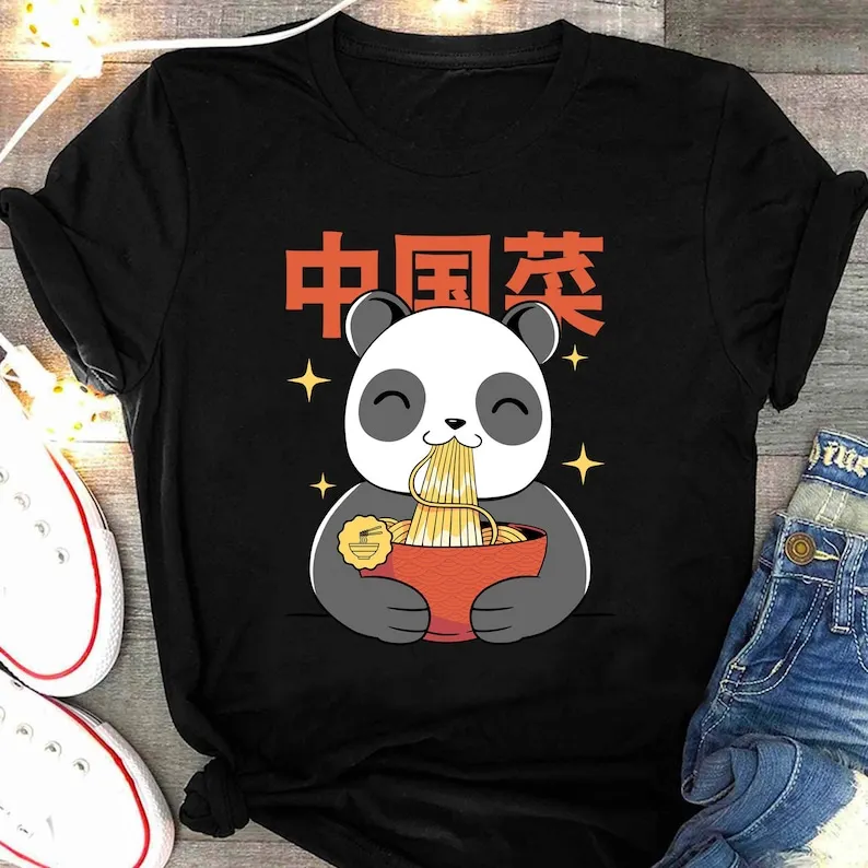 

Panda Ramen Shirt Japanese Kawaii Panda Bear ShirtRamen Noodles Bowl Soup Ramen Tare Otaku Anime Tee Cooking Asian Food Gift