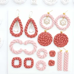 Twist Rope Braid Simulation Warp Shaped Polymer Clay Cutters Long Strip Oval for DIY Earrings Jewelry Pendant Cutting Die Molds