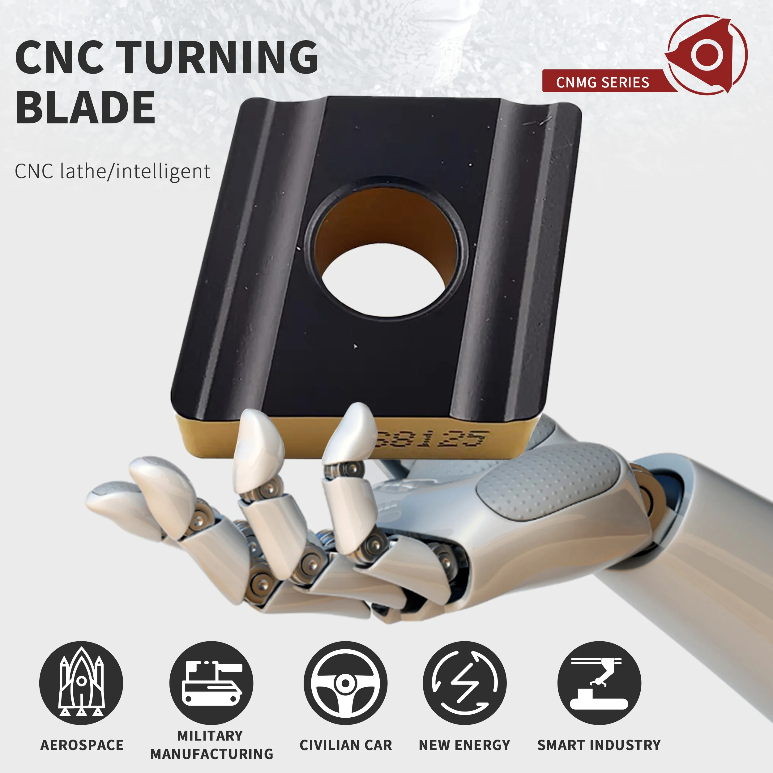 Il carburo dello strumento del tornio di alta qualità inserisce CNMG120404R-M 120408L-M HS8125 ha scanalato le lame di tornitura affilate e resistenti all'usura bicolore