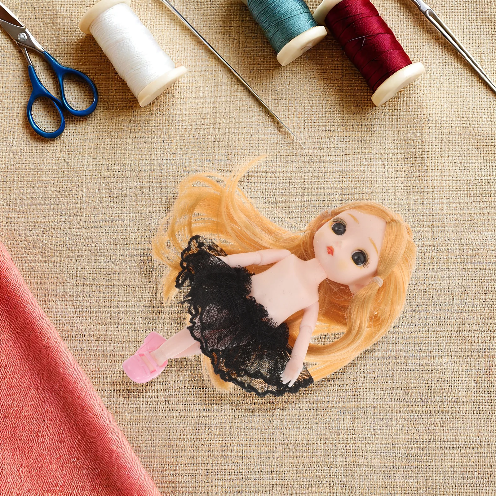 2-teiliges Kleidungsset: Mini-Spitzen-Tüllrock-Set für handgefertigtes DIY-Prinzessinnenkleid, weiches Rollenspiel-Outfit – Mini-Accessoires