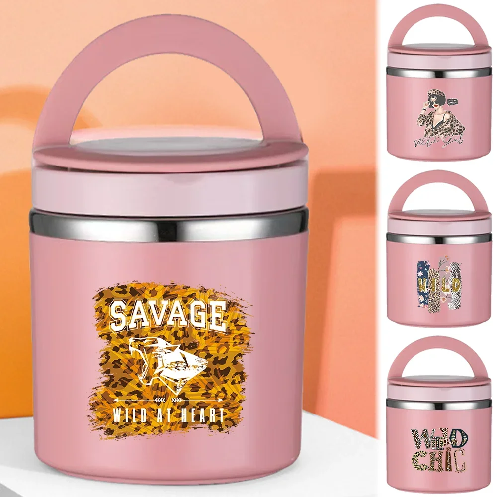 Single Layer New Insulated Soup Cup Children Student Office Easy To Carry Bento Box Lightweight Wild Series Picnic Thermal Jar