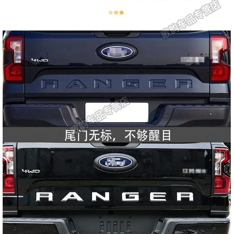 Car Tailgate Inserts Letters 3D Raised Rear Emblems Decal Stickers Adhesive For Ford Ranger 2019 2020 Truck Decor Accessories