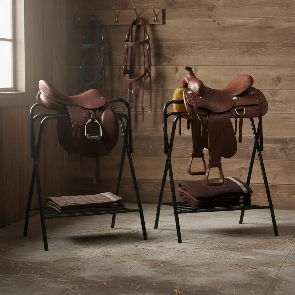 

Портативная стойка для конной амуниции 28 x 19 x 37,5 дюймов для конного центра, конюшни, комнаты для конной амуниции, прочная стальная конструкция, английский стиль