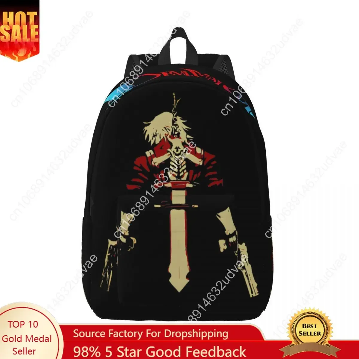 Devils Dante Fan Art May Cry Backpack for Men Women Teenage Student Work Daypack Action Game DMC College Shoulder Bag Outdoor