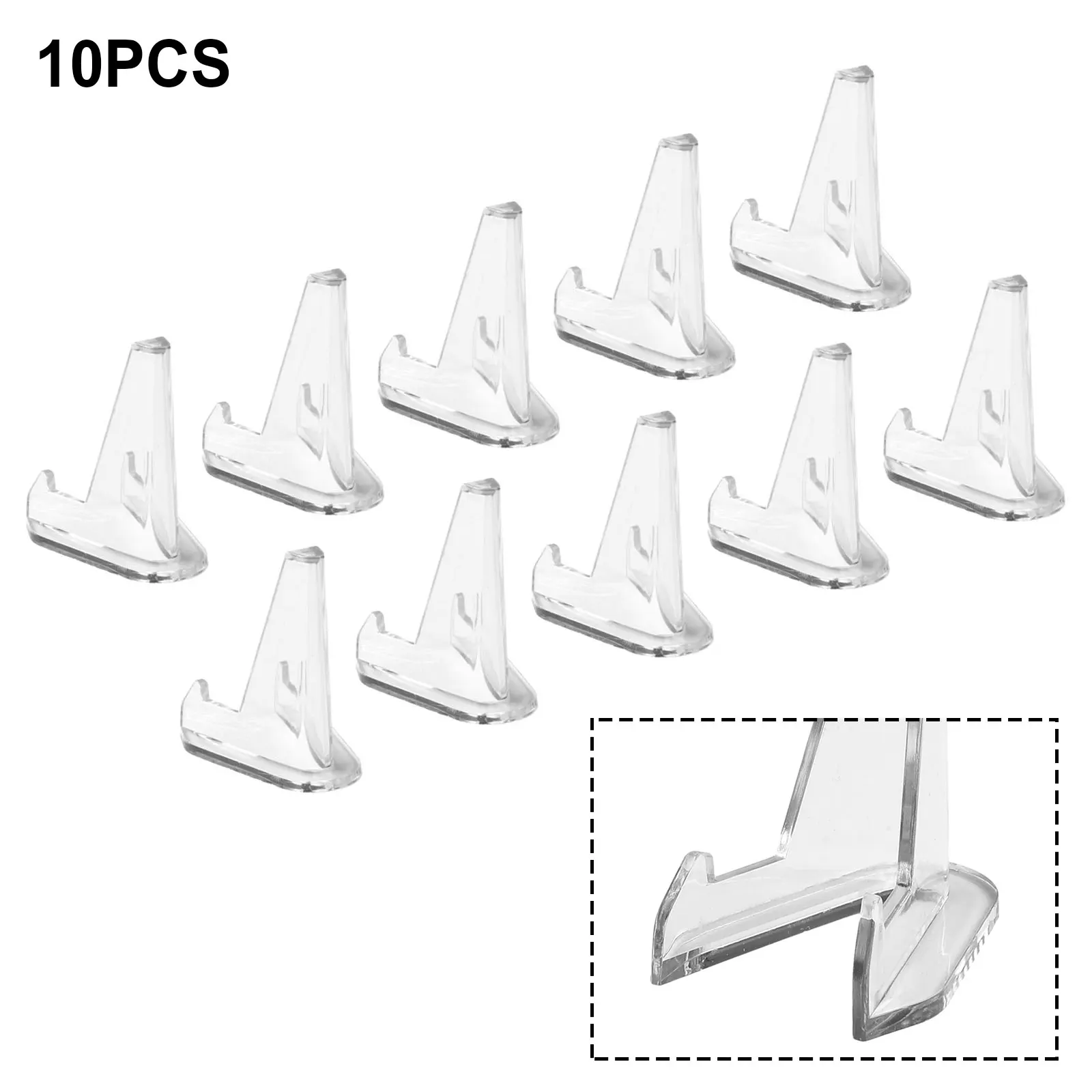 

10PCS Display Stand Acrylic Commemorative Coin Display Stand Transparent Triangle Display Stand Capsule Support Rack Home Decor