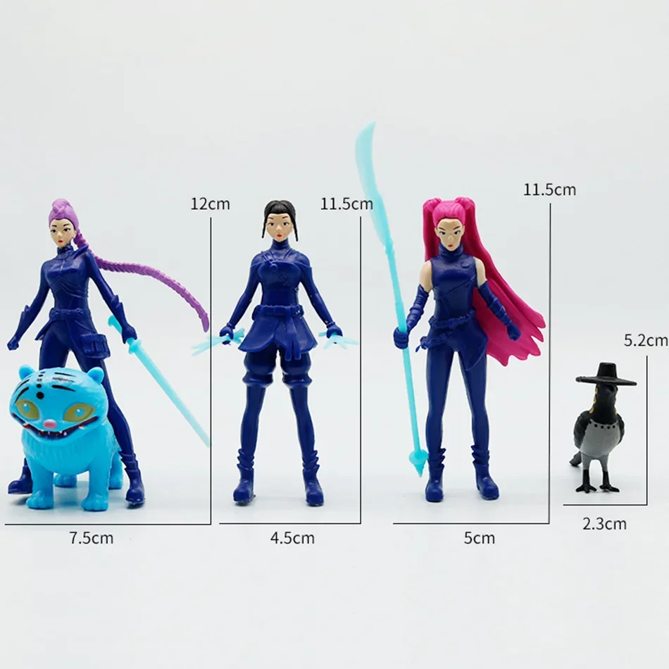 Nouveau 5 pièces/ensemble Anime Kpop chasseurs de démons Figure k-pop chasseurs de démons Rumi Mira Zoey tigre Figurine jouet bureau décor Statues ornement