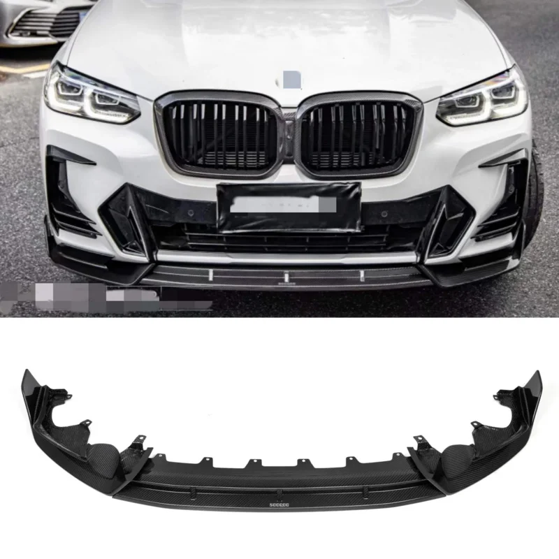 For BMW G01 LCI G02 LCI G08 LCI 2022+ SQ Style Dry Carbon Fiber Front Lip 3PCS Front Bumper Splitter Body Kit
