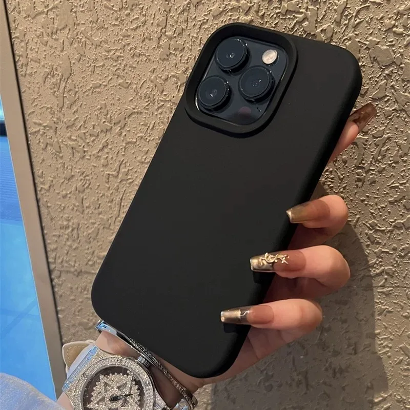 Luxury Silicone Shockproof Phone Case For iPhone 17 Air 16 15 14 13 12 11 Pro Max Plus 16E High Guality Solid Color Cases Cover - náhled 5