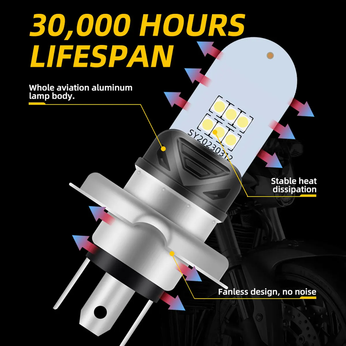 1pcs H4 Led BA20d H6 P15D LED Headlight Motorcycle Bulbs Headlights Fog Lights Hi Low Beams Daytime Running Light Moto Headlamp image 5