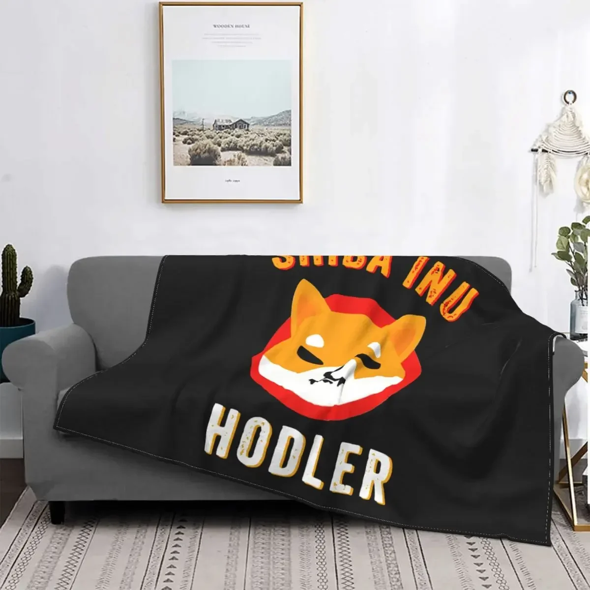 Shiba Inu Hodler Token Crypto Coin Wool Blanket SHIB Doge Bitcoin Cryptocurrency Funny Throw Blankets for Home Quilt