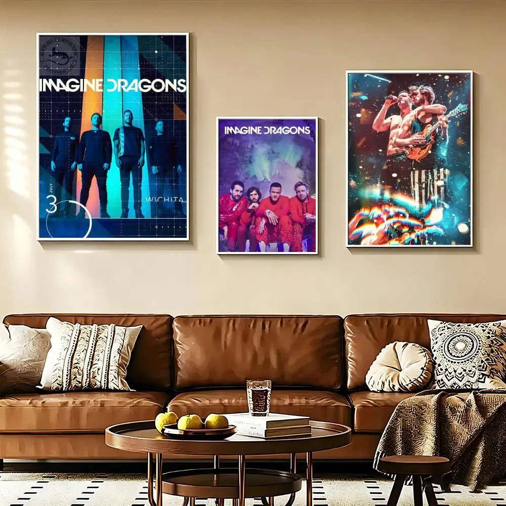 Band I-Imagine D-Dragons Poster Self-adhesive Paper Print Home Living Room Bedroom Entrance Bar Cafe Art