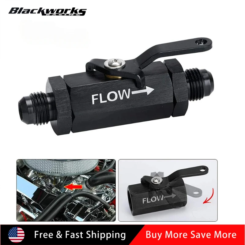 

6AN-10AN Алюминиевый линейный запорный клапан для топлива, контроль расхода, отключение с кабельным рычагом