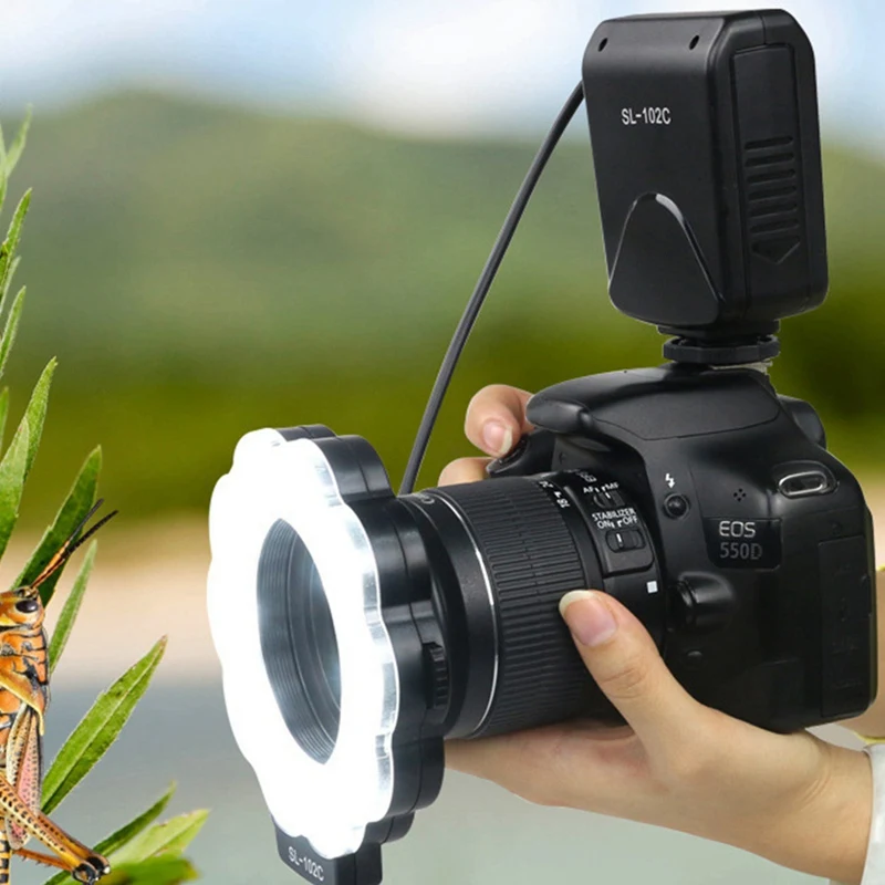 Macro LED Ring Light Ring Flash With Adapter Ring For Nikon D5100 D3100 Series For Canon 5D Mark II 7D 10D For Olympus