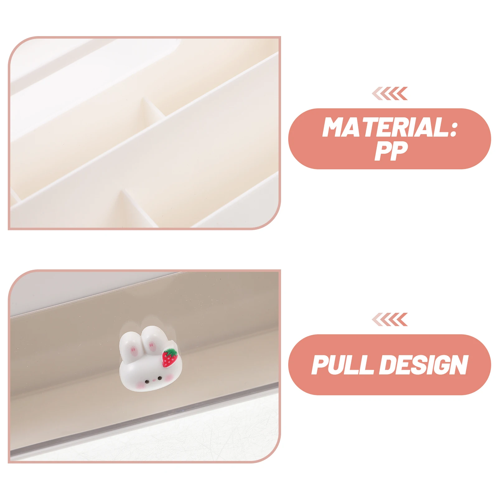 

Large Capacity Desktop ganizer PP White Office Storage Drawer Type Multifunctional Jewelry Container Notebook Storage