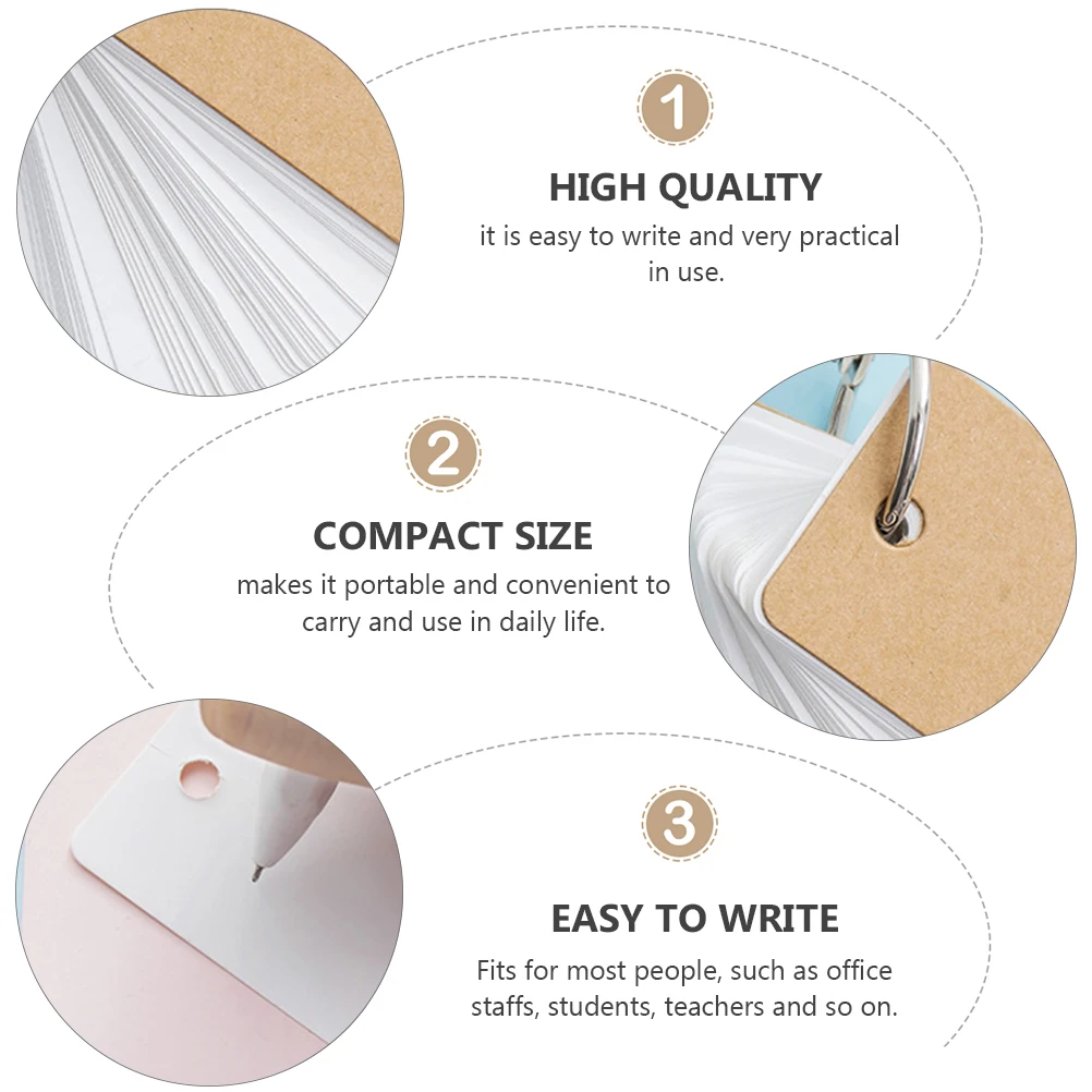 

12 pcs Coil Notepads Portable Ring Notes Pads Memo Vocabulary Cards Work Cue Colored Stationery Office School Supplies Gift