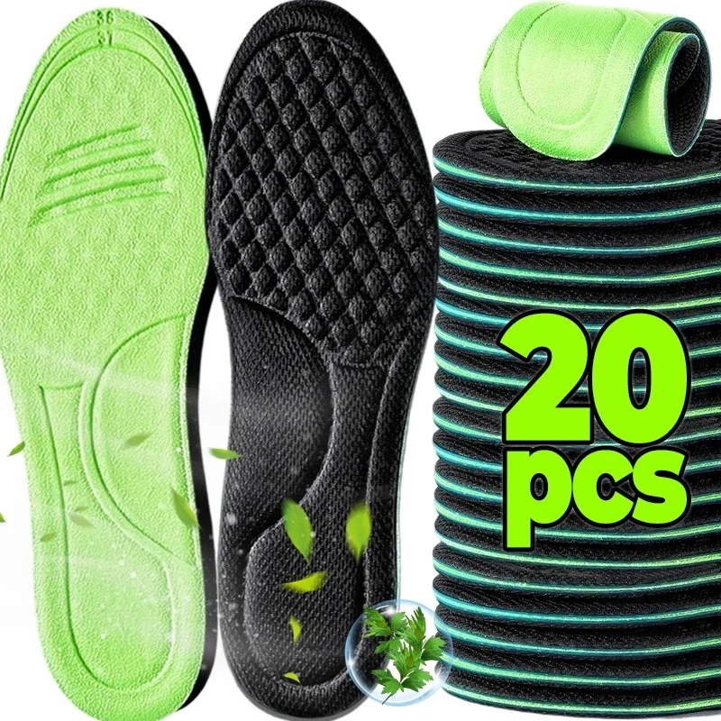 2/20pcs 5D Unisex Memory Foam Orthopedic Insoles Deodorizing Insole for Shoes Absorbs Sweat Soft Antibacterial Shoe Accessories