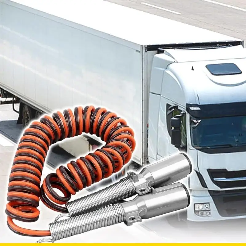 SZCH Liftgate Electrical Cable Assembly 15 Foot Two Wire Coiled Power Cable with Spring Guard Terminal Ends for Vehicle Wiring