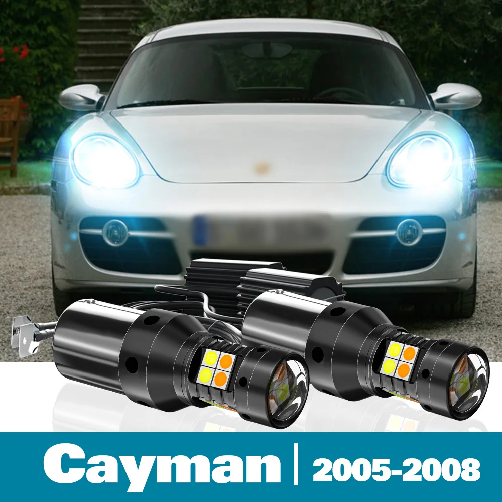 

2pcs LED Dual Mode Turn Signal+Daytime Running Light DRL Canbus For Porsche Cayman 987 Accessories 2005-2008 2006 2007