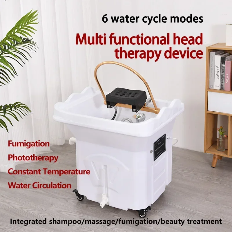 2026 2024 New mobile water circulation beauty bed grafting head therapy instrument spa massage chair Shampoo chair shampoo basin