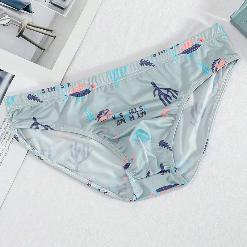 New Sexy Men Underwear Breathable Printed Briefs Low Waist Male Underpants Cuecas Calzoncillos Bulge Pouch Bikini Panties M-4XL