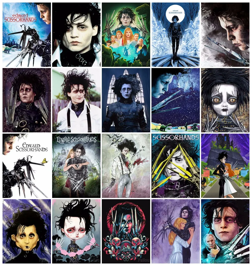 

Fantasy Love Movie Edward Scissorhands Diamond Painting Kit Cross Stitch Wall Art Picture Full Round Drills Gift Home Decor