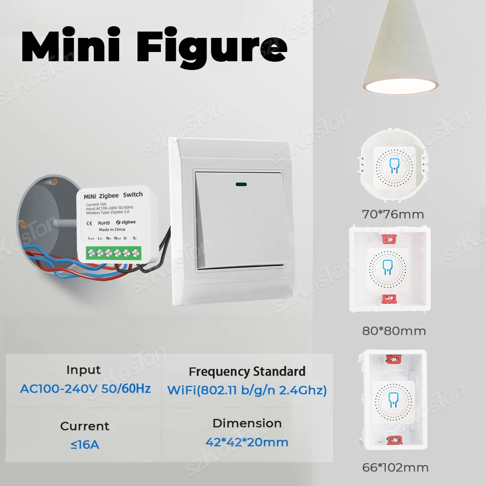 eWeLink App 16A Mini Smart Switch WiFi Zigbee DIY Light Switch Relay Breaker Module Voice Works with Alice Salute Alexa Google