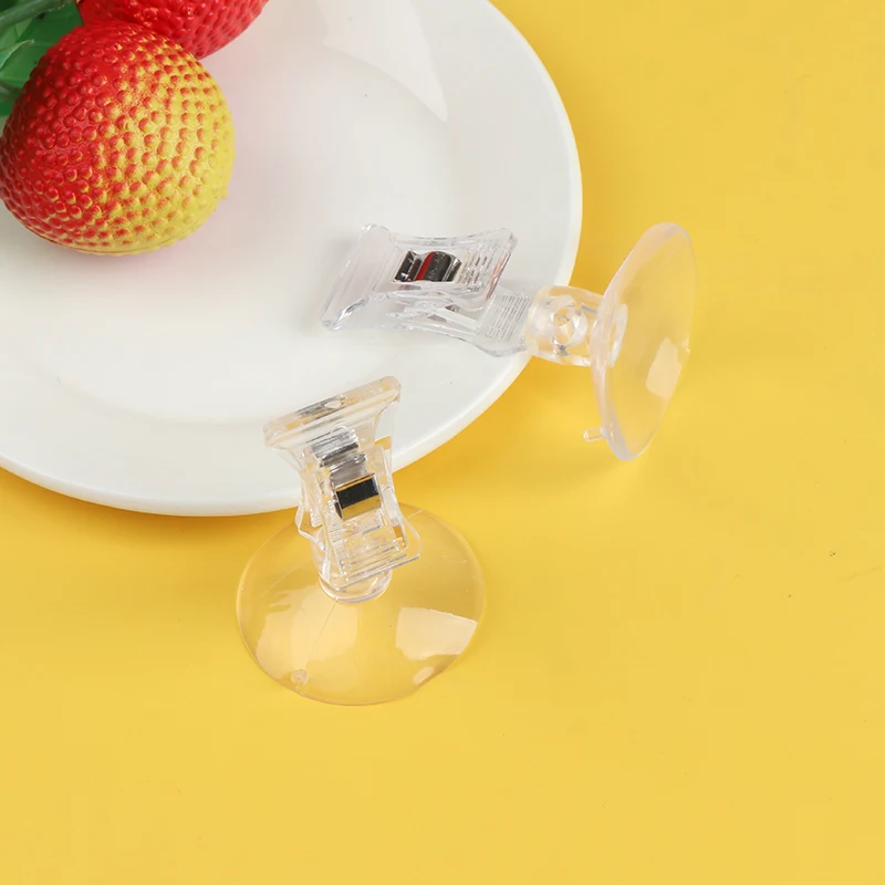 

Hot Sale 1Pc Clear Plastic Suction Cup Clip Advertising Clip Suction Cup Transparent Clip Suitable for Glass And Ceramic