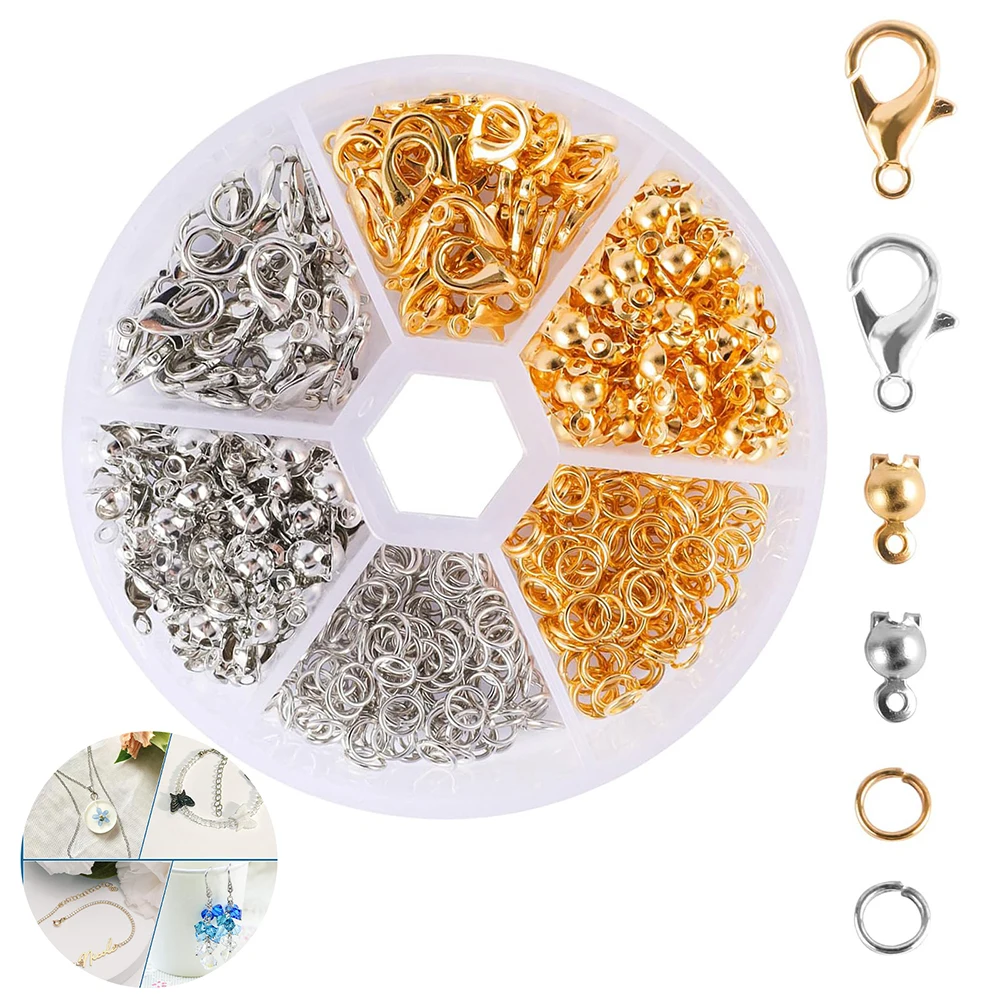 

1set Jewelry Making Accessories Lobster Claw Clasps Open Jump Rings Earring Hooks for DIY Bracelet Necklace Making Supplies