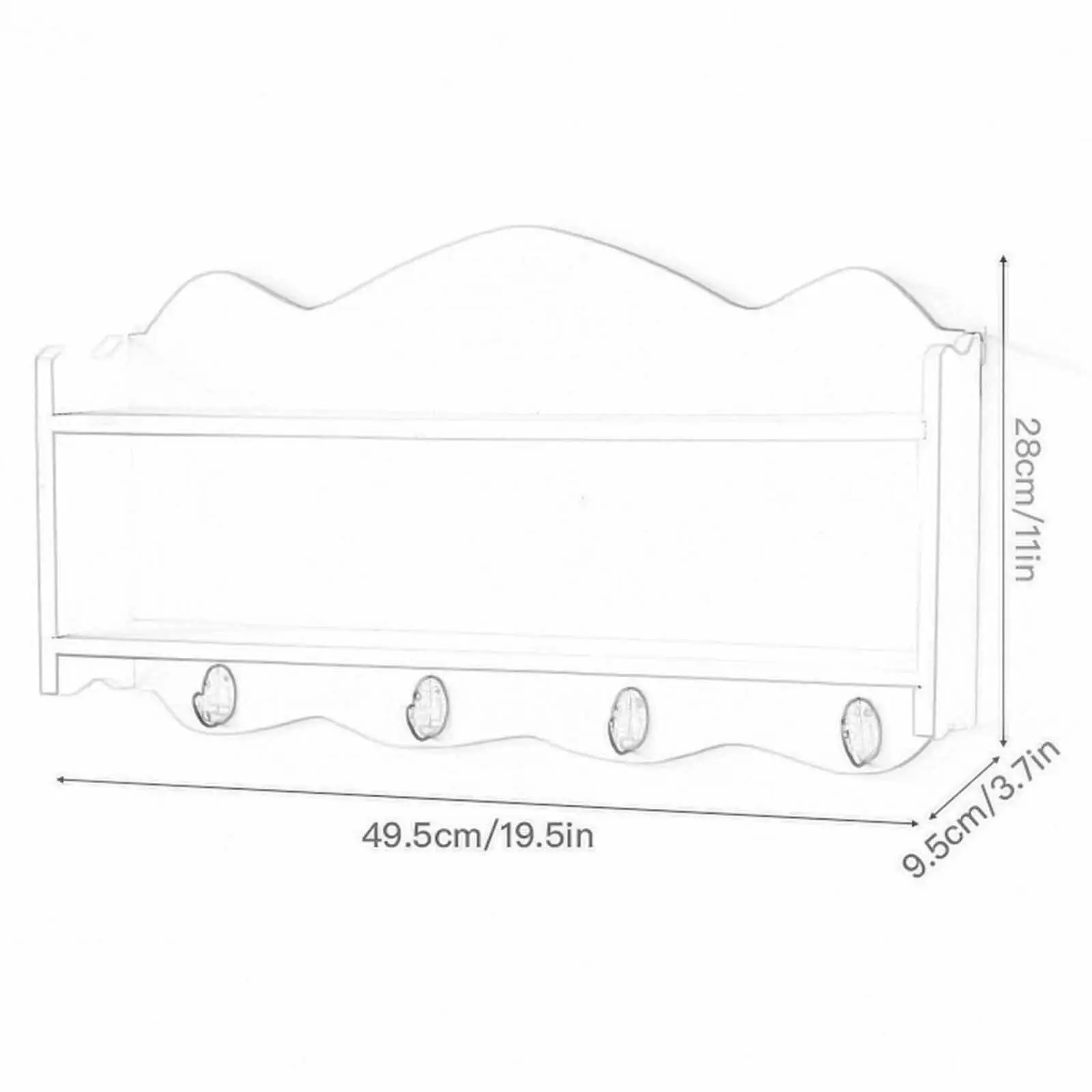Kitchen Shelves Ornaments Display Stand Easy Installation Multipurpose Practical Sturdy Antique Shelf for Bedroom Office