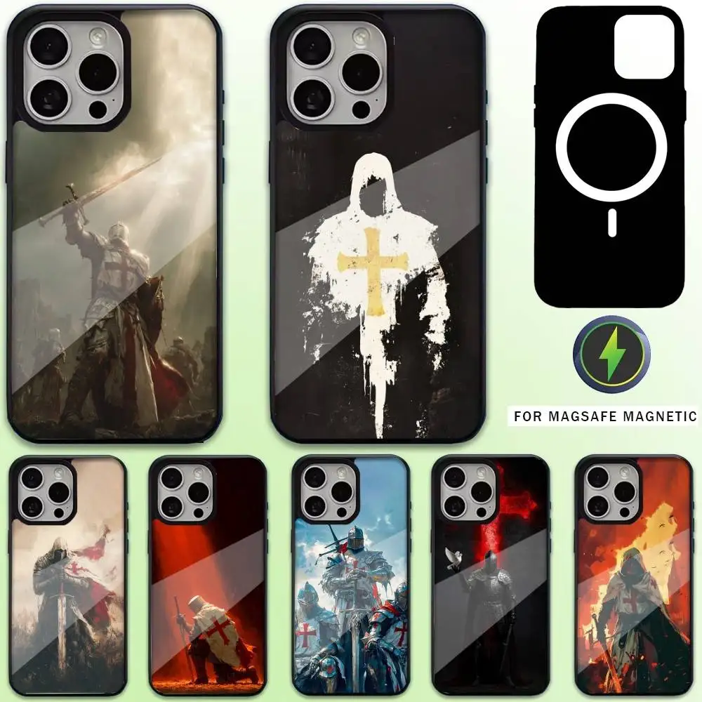 

Crusaders Templar Knight Phone Case For iPhone17,16,15,14,13,12,11 Plus,Pro Max Magnetic For Magsafe Wireless Charging