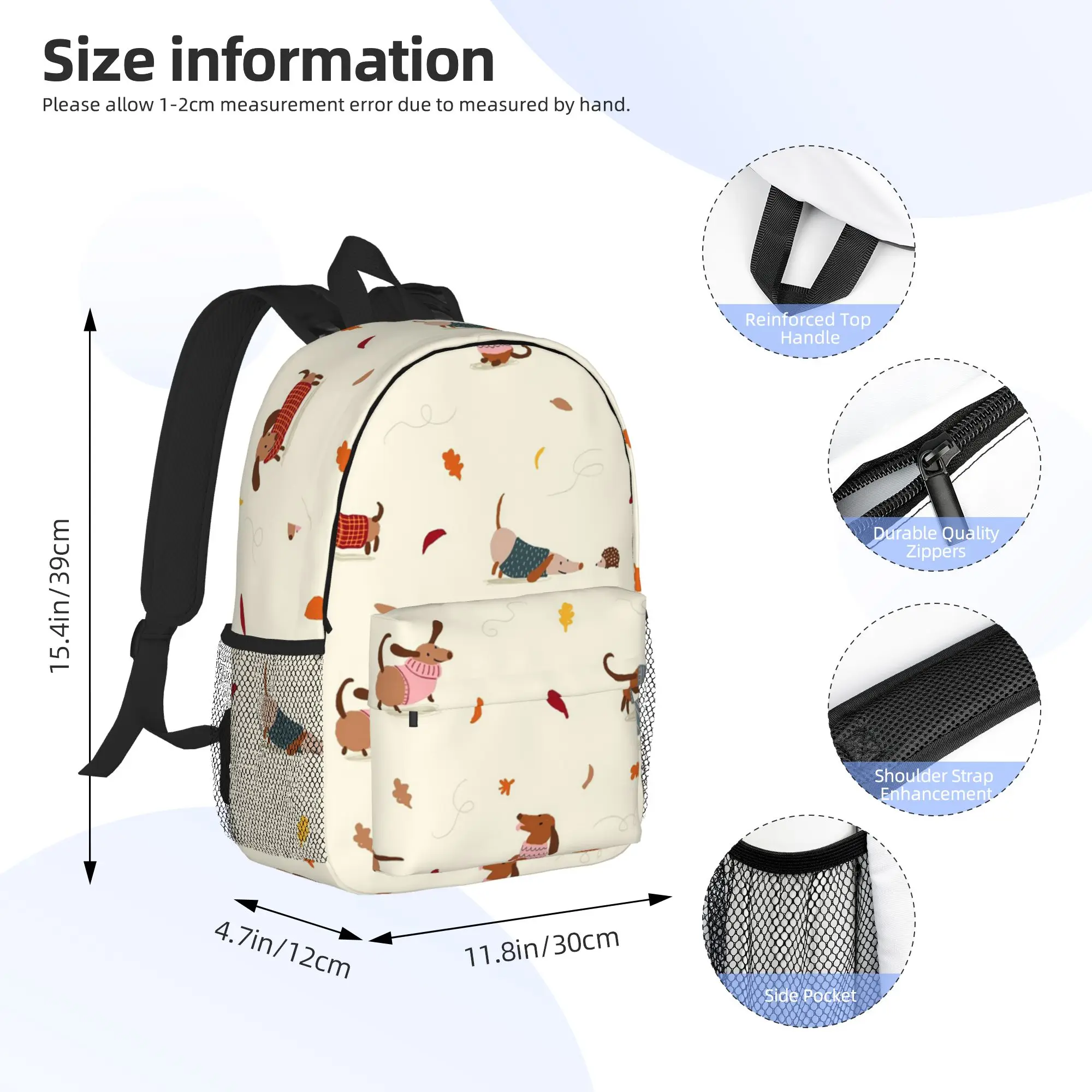 Sausage Dog Dachshund Cute Backpack Hot Sale Daypack Large Capacity Boys Girls BookBag Shoulder Bags for Men Women School Bag