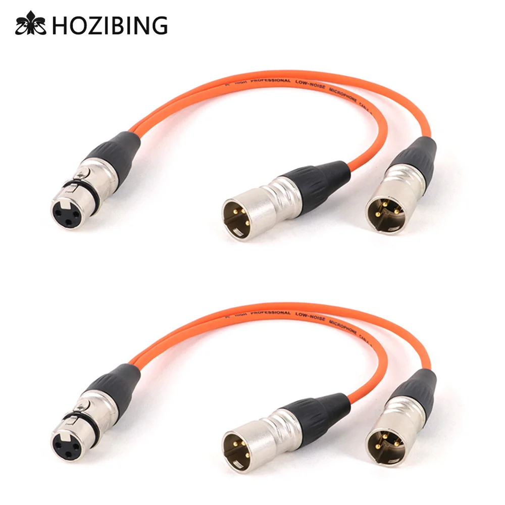 XLR Splitter Cable Female to Dual Male Y-Splitter 3Pin Balanced Line Foil Braided Shielded For Microphone Mixer Amplifier