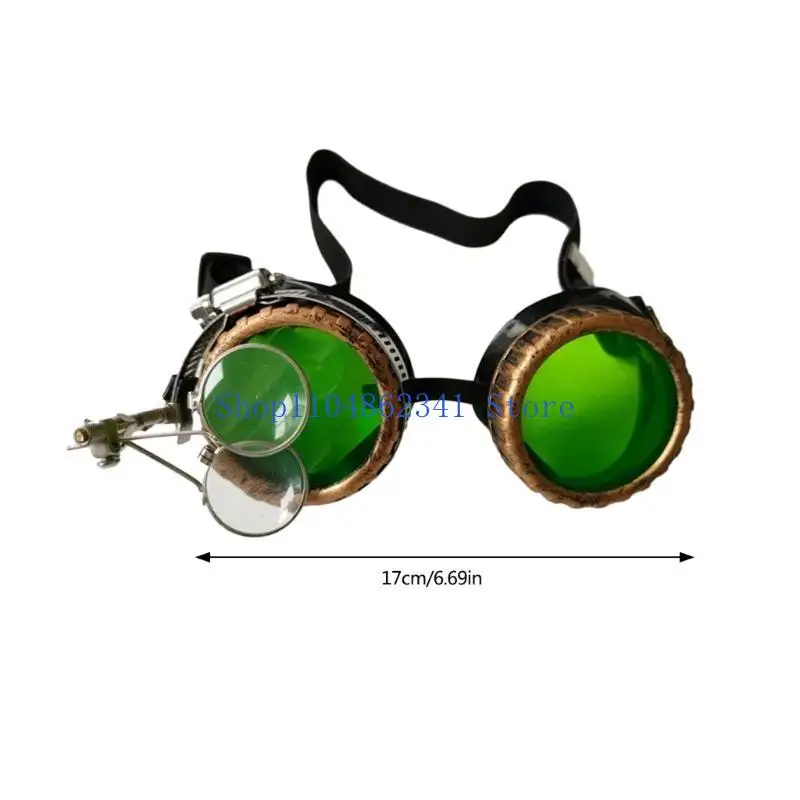5asd Occhiali vintage Steampunk Occhiali Accessori per costumi Halloween per uomini Donne Occhiali da saldatura per feste