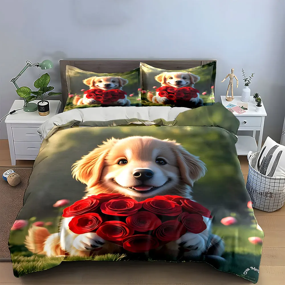 Floral Gift Set for Romantic Moments Exquisite three-piece bedding set gift for kids and adults